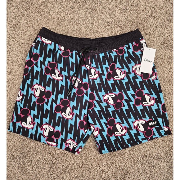 MENS NEFF DISNEY MICKEY MOUSE SWIM BOARD SHORTS SIZE L - Picture 1 of 7